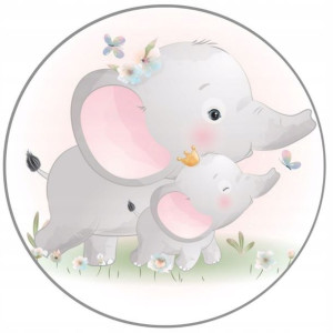 Opłatek Na Tort 20cm Słonik Roczek Baby Shower