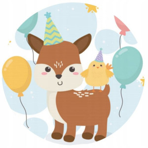 Opłatek Na Tort 20cm Sarna Baby Shower Roczek Imię