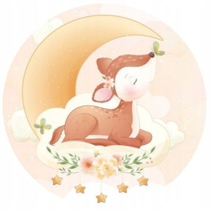 Opłatek Na Tort 20cm Sarna Baby Shower Roczek Imię