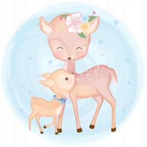 Opłatek Na Tort 20cm Sarna Baby Shower Roczek Imię