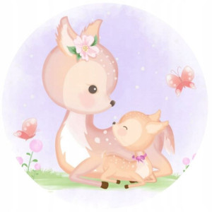 Opłatek Na Tort 20cm Sarna Baby Shower Roczek Imię