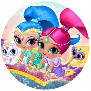 Opłatek Na Tort 20cm Shimmer I Shine Twój Napis