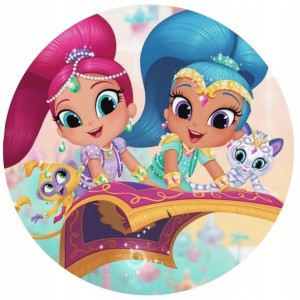 Opłatek Na Tort 20cm Shimmer I Shine Twój Napis