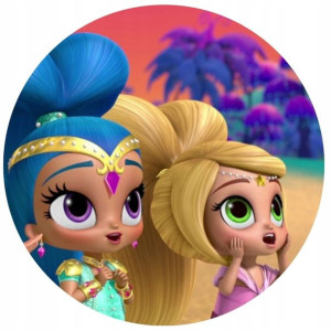 Opłatek Na Tort 20cm Shimmer I Shine Twój Napis