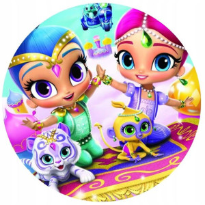 Opłatek Na Tort 20cm Shimmer I Shine Twój Napis