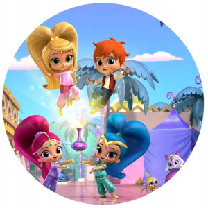 Opłatek Na Tort 20cm Shimmer I Shine Twój Napis