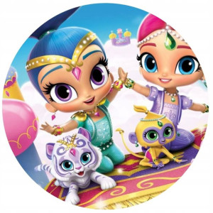 Opłatek Na Tort 20cm Shimmer I Shine Twój Napis
