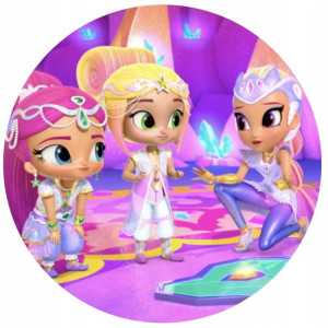Opłatek Na Tort 20cm Shimmer I Shine Twój Napis
