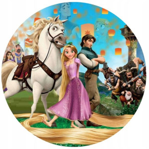 Opłatek Na Tort 20cm Roszpunka Zaplątani Disney