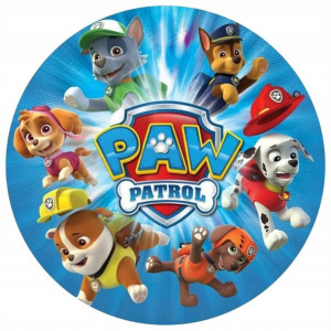 Opłatek Na Tort 20cm Psi Patrol Postacie Napis Paw