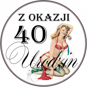 Opłatek Na Tort 20cm 40 Urodziny Facet Napis Imię