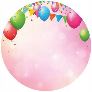 Opłatek Na Tort 20cm Balony Dowolny Napis Urodziny
