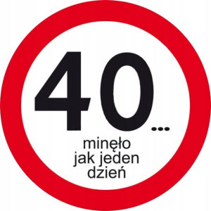 Opłatek Na Tort 20cm 40 Lat Minęło Urodziny Napis