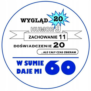 Opłatek Na Tort 20cm 60 Urodziny Śmieszne Napis