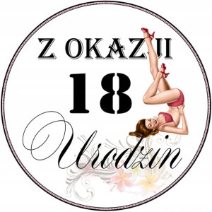 Opłatek Na Tort 20cm Na 18 Urodziny 18tka Napis