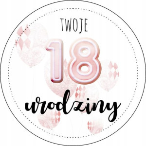 Opłatek Na Tort 20cm Na 18 Urodziny 18tka Napis