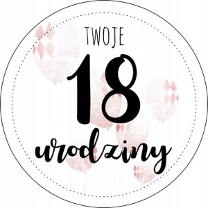 Opłatek Na Tort 20cm Na 18 Urodziny 18tka Napis