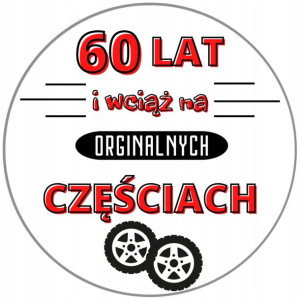 Opłatek Na Tort 20cm Urodzinowy Męski 60 Lat Napis