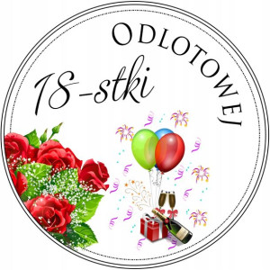 Opłatek Na Tort 20cm 18 Urodziny Róże Twój Napis