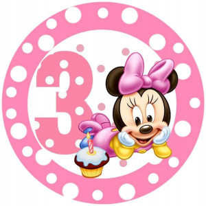 Opłatek Na Tort 20cm Myszka Minnie Twój Napis Imię