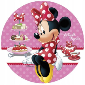Opłatek Na Tort 20cm Myszka Minnie Twój Napis Imię