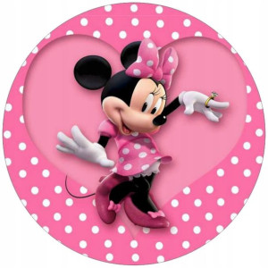 Opłatek Na Tort 20cm Myszka Minnie Twój Napis Imię
