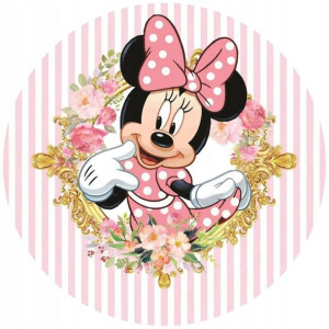 Opłatek Na Tort 20cm Myszka Minnie Twój Napis Imię