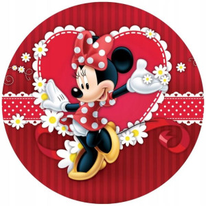 Opłatek Na Tort 20cm Myszka Minnie Twój Napis Imię