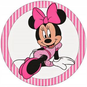 Opłatek Na Tort 20cm Myszka Minnie Twój Napis Imię