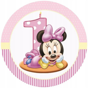 Opłatek Na Tort 20cm Myszka Minnie Twój Napis Imię