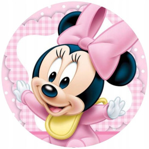 Opłatek Na Tort 20cm Myszka Minnie Twój Napis Imię