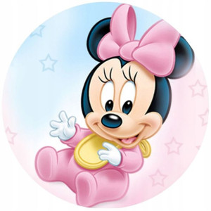 Opłatek Na Tort 20cm Myszka Minnie Twój Napis Imię
