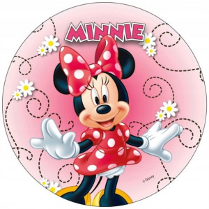 Opłatek Na Tort 20cm Myszka Minnie Twój Napis Imię