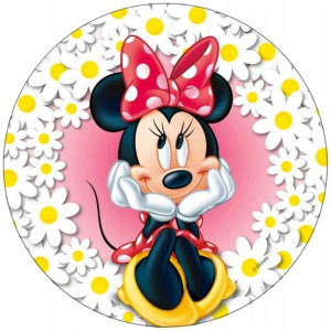 Opłatek Na Tort 20cm Myszka Minnie Twój Napis Imię