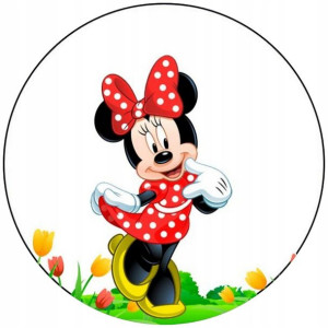 Opłatek Na Tort 20cm Myszka Minnie Twój Napis Imię