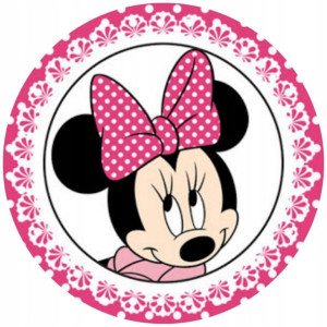 Opłatek Na Tort 20cm Myszka Minnie Twój Napis Imię