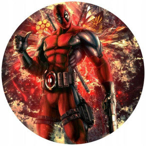 Opłatek Na Tort 20cm Deadpool Twój Napis Gratis