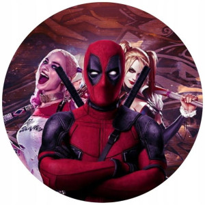 Opłatek Na Tort 20cm Deadpool Twój Napis Gratis
