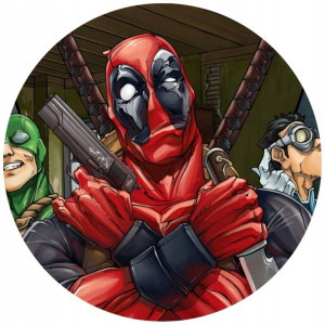 Opłatek Na Tort 20cm Deadpool Twój Napis Gratis