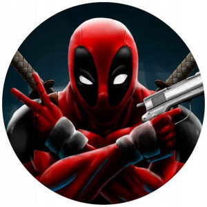 Opłatek Na Tort 20cm Deadpool Twój Napis Gratis