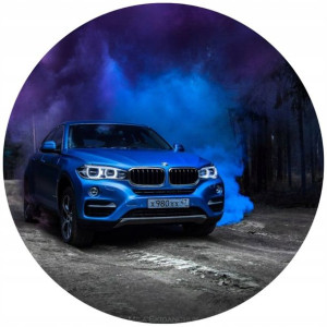 Opłatek Na Tort 20cm Bmw Efekt Dymu Twój Napis