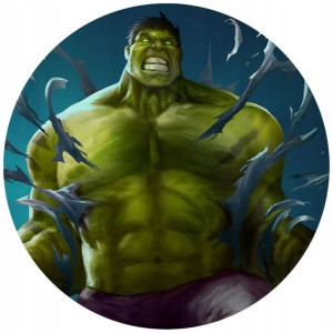 Opłatek Na Tort 20cm Hulk Twój Napis Gratis Super
