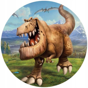 Opłatek Na Tort 20cm Dobry Dinozaur Twój Napis