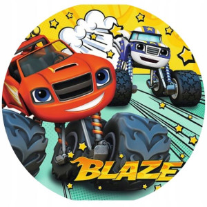 Opłatek Na Tort 20cm Blaze I Mega Maszyny Napis