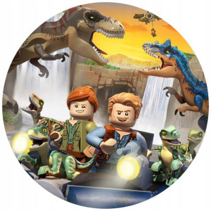 Opłatek Na Tort 20cm Lego Jurassic Dino Twój Napis