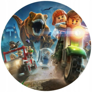 Opłatek Na Tort 20cm Lego Jurassic Dino Twój Napis