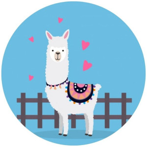 Opłatek Na Tort 20cm Alpaka Lama Cute Twój Napis