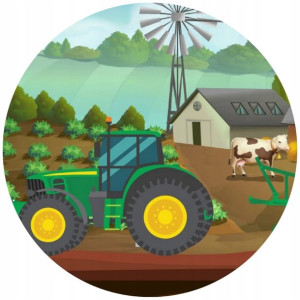 Opłatek Na Tort 20cm Traktor Twój Napis Imię Super