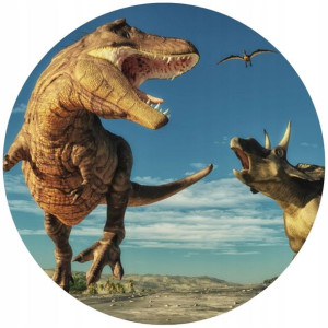 Opłatek Na Tort 20cm Dinozaury Twój Napis Imię