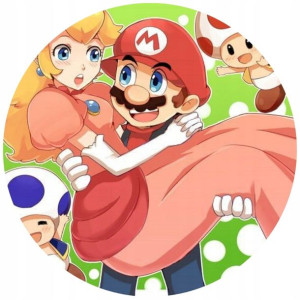 Opłatek Na Tort 20cm Super Mario Twój Napis Gratis